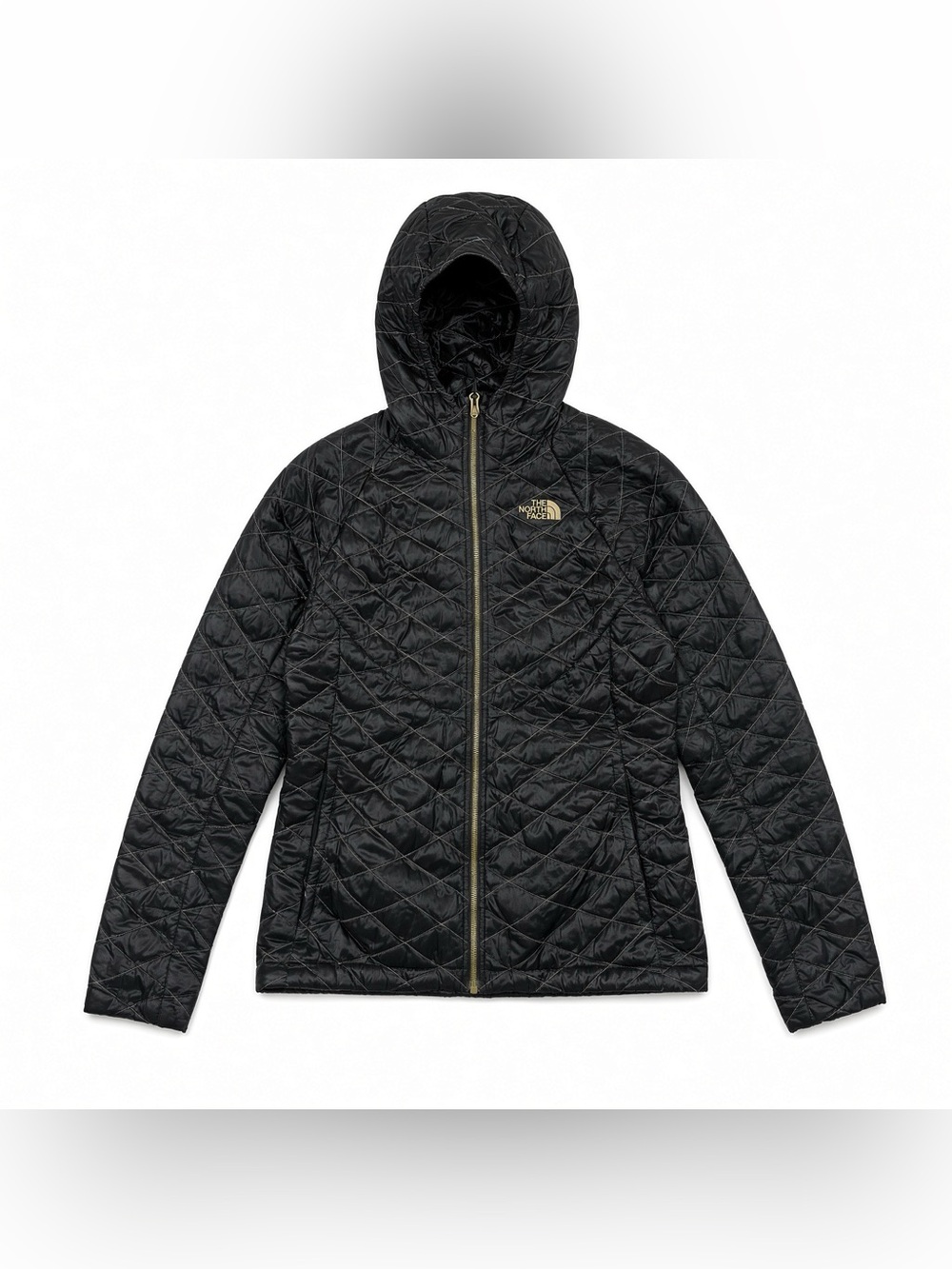 The North Face Women’s Black Quilted Hooded Jacket Thermoball Style M